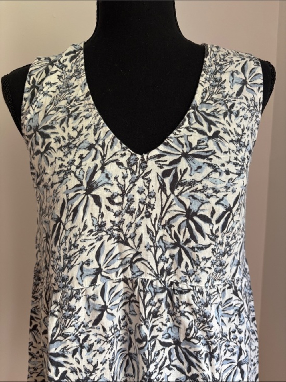 NEW LUCKY brand linen dress beach floral coverup sleeveless XS - Picture 1 of 3